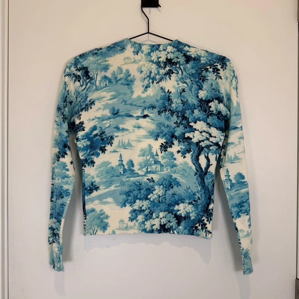 NWT Mestiza Phoebe Blue Toile Scenic Knit Sweater Storybook - Picture 4 of 11